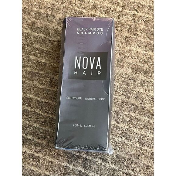 New in Box! Nova Hair Black Hair Dye Shampoo 200 mL - Picture 1 of 4